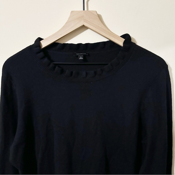 Talbots Womens Black Long Sleeve Sweater 10% Wool Size Medium - Picture 6 of 7
